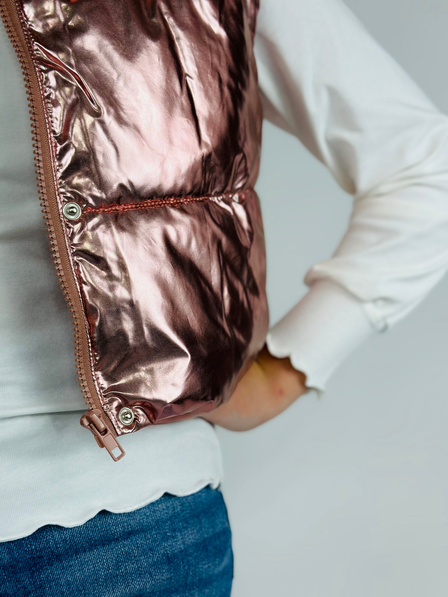 Metallic Pink Puffer Vest