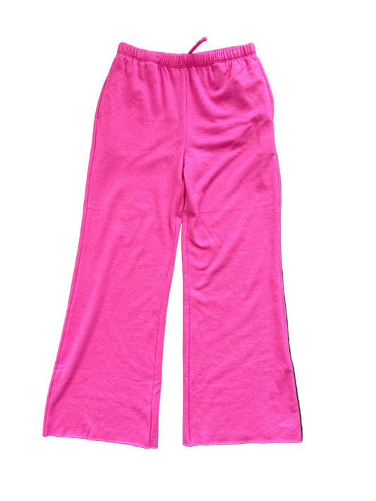 Cloud Wide Leg Raw Edge Pant - Flamingo Pink