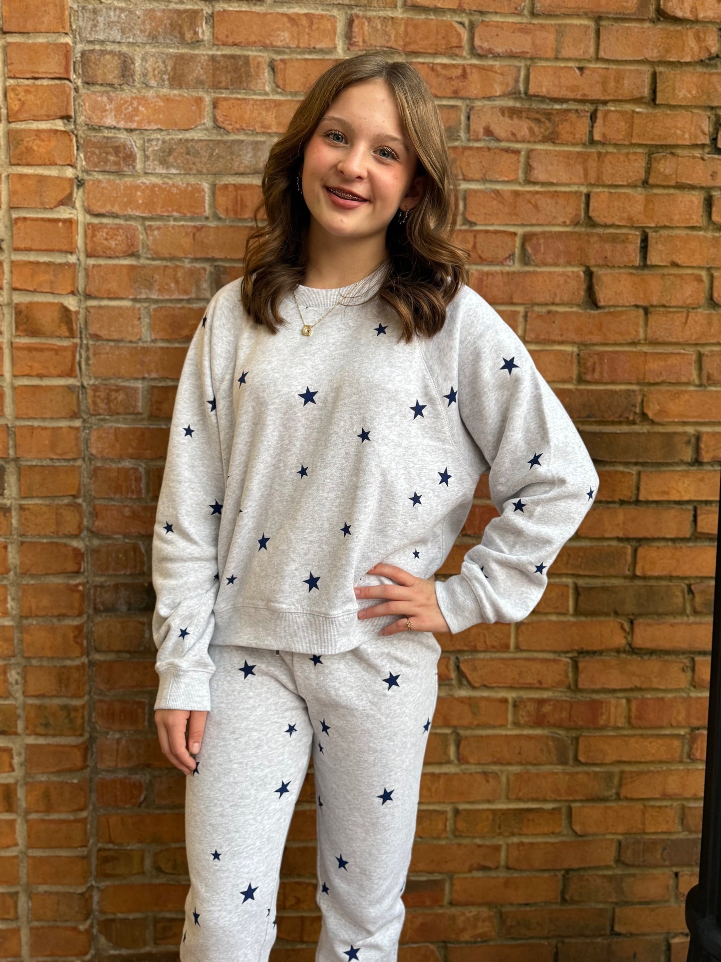 Chaser Festive Stars Crop Sweatshirt (Adult Sizing)