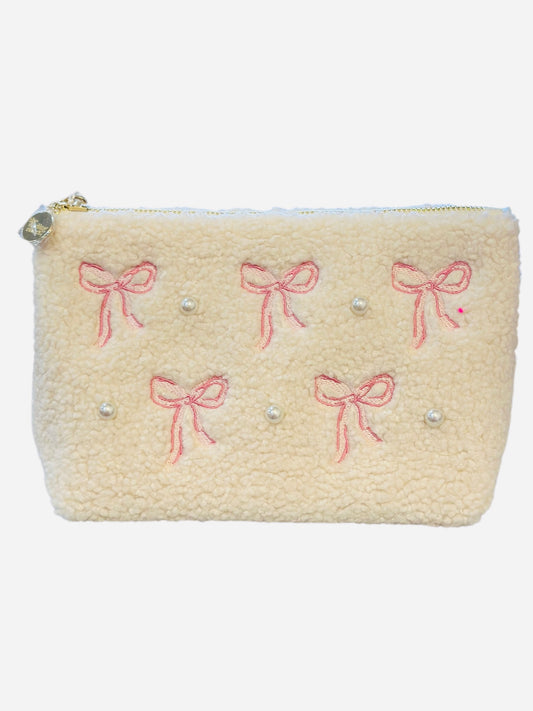 Teddy Pouch - Pink Bows