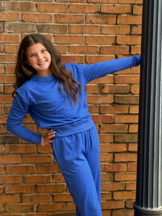 Cloud Over Size Sweat Shirt - Blueberry