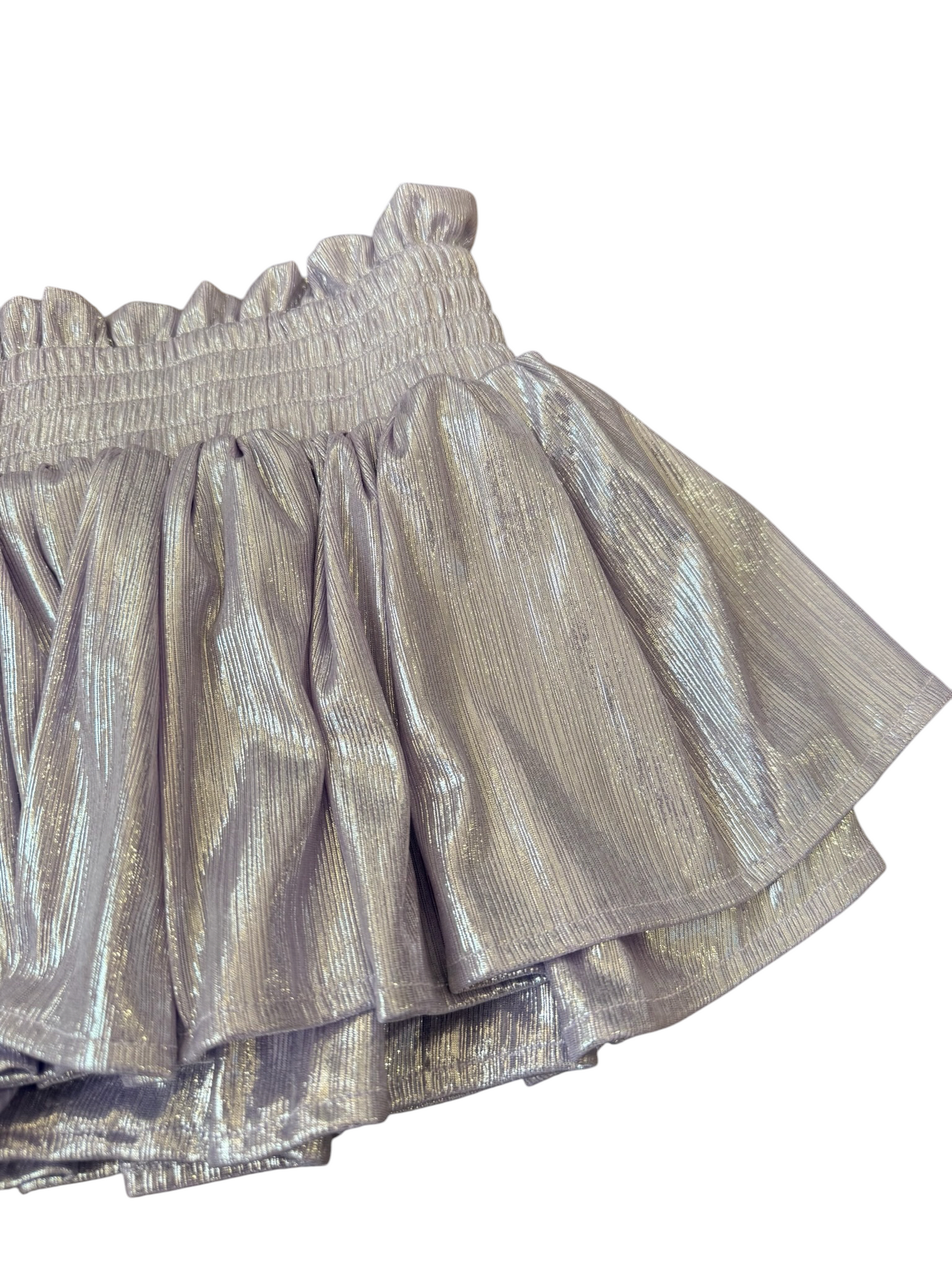 Shimmer Plisse Skort - Lavender Ice