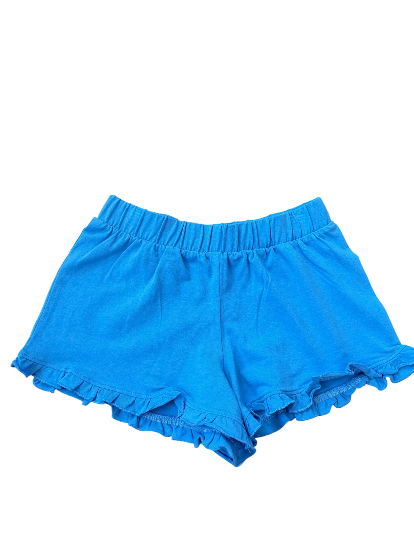 Ruffle Trim Shorts - Cobalt Blue