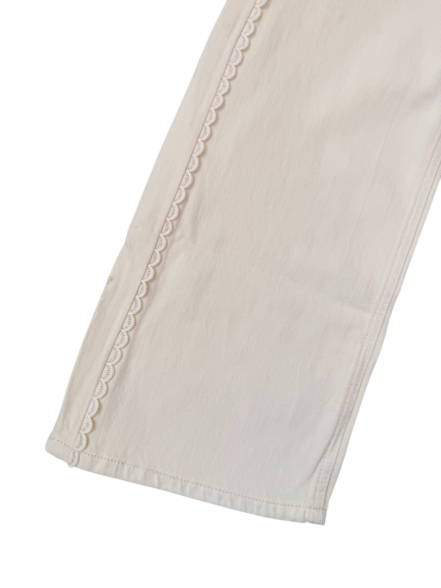 Frankie Low-Slung Wide Leg - Ivory w/ Lace