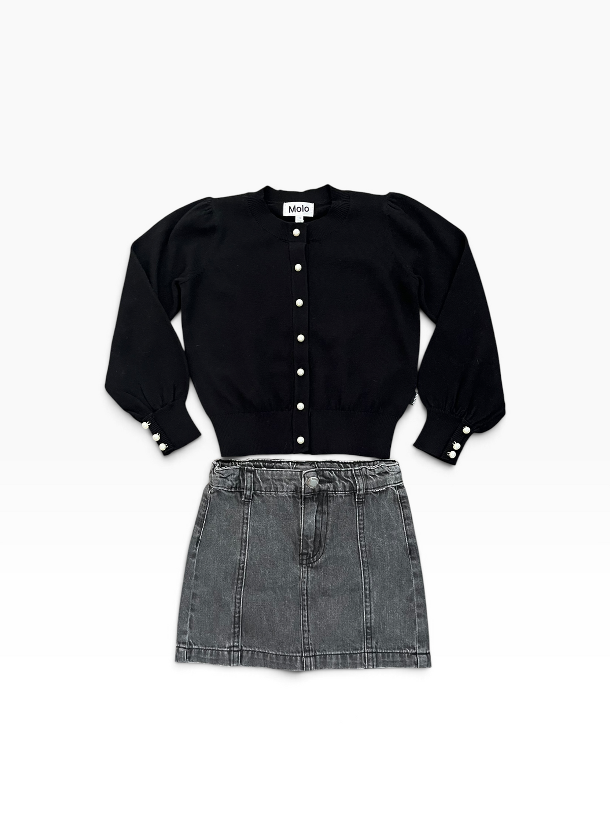 Molo Bellamy Washed Denim Bow Skirt