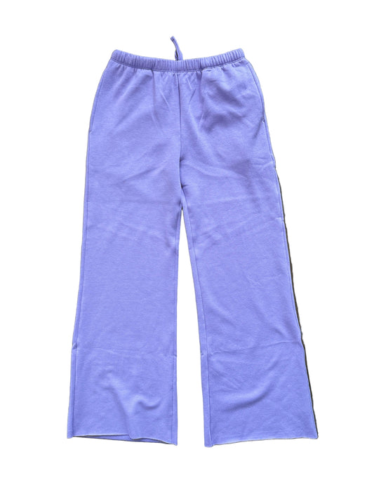Cloud Wide Leg Raw Edge Pant - Violet