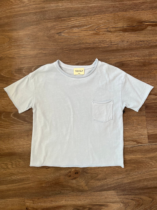Tenly Cotton Jersey Raw Edge Tee - Saltwater Taffy