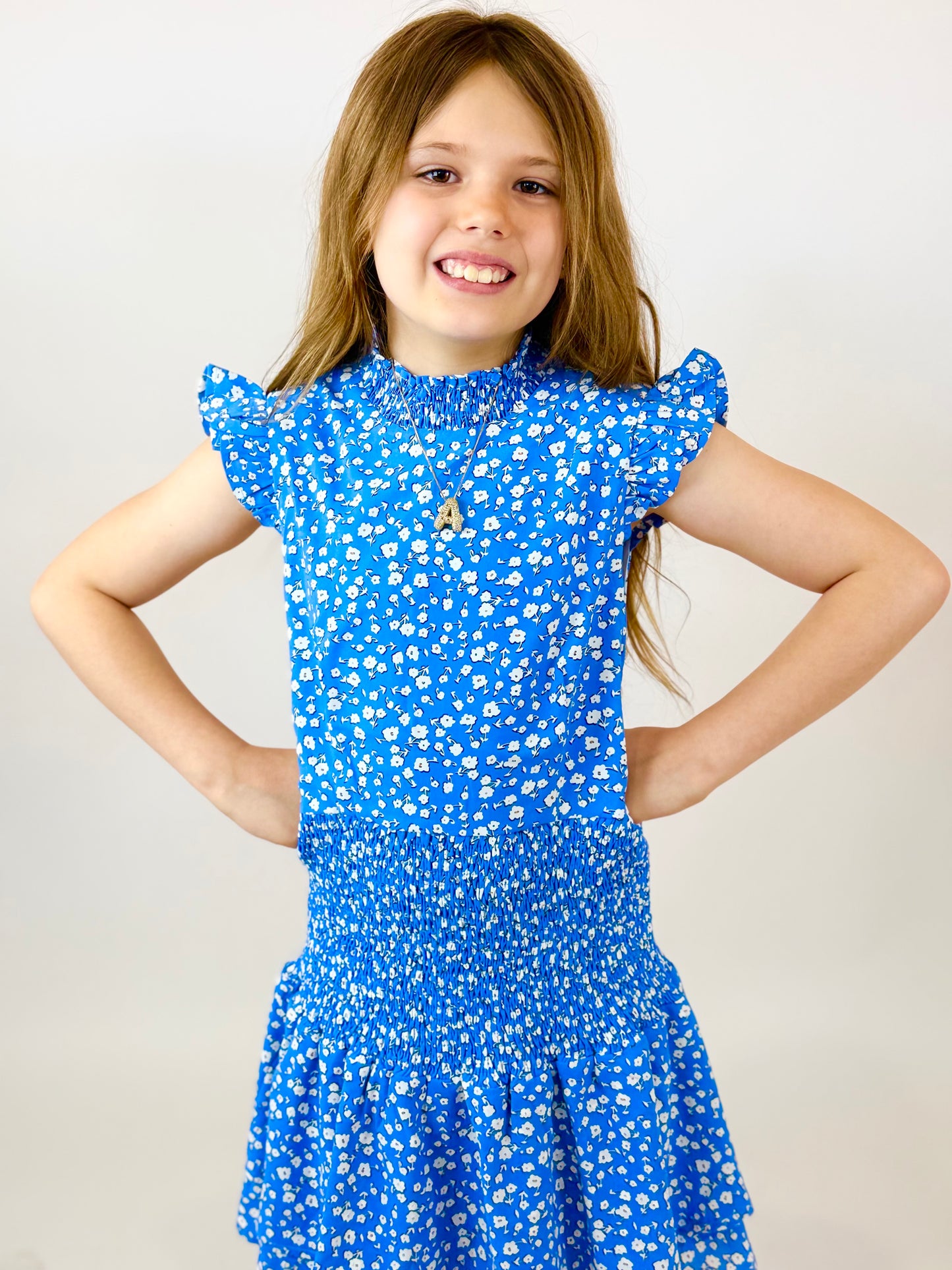 Selena Dress - Blue Floral