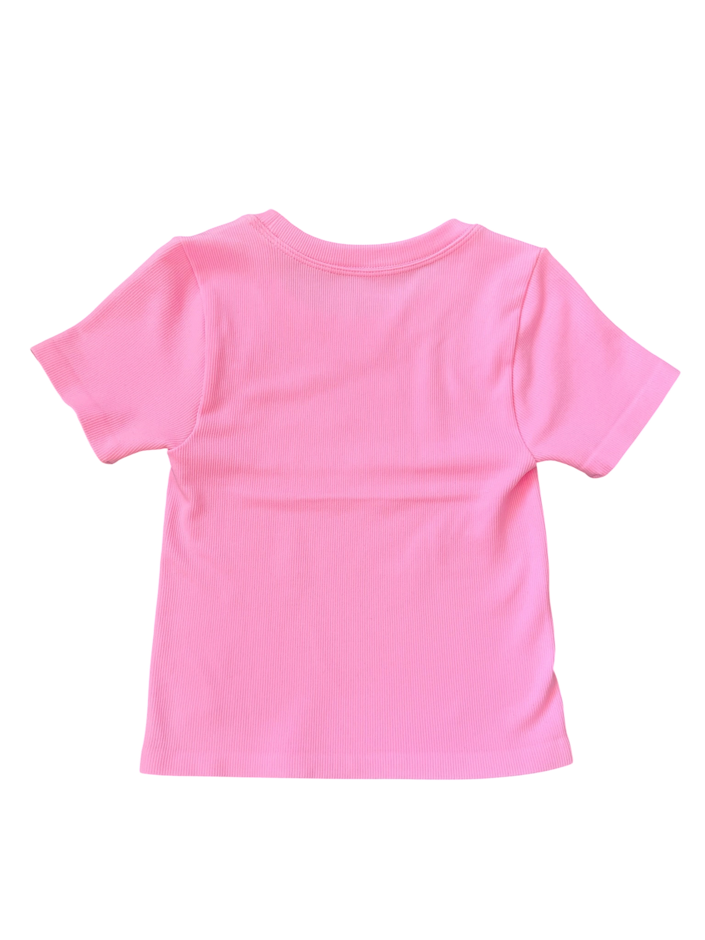 Ribbed Short Sleeve Shirt - Rose