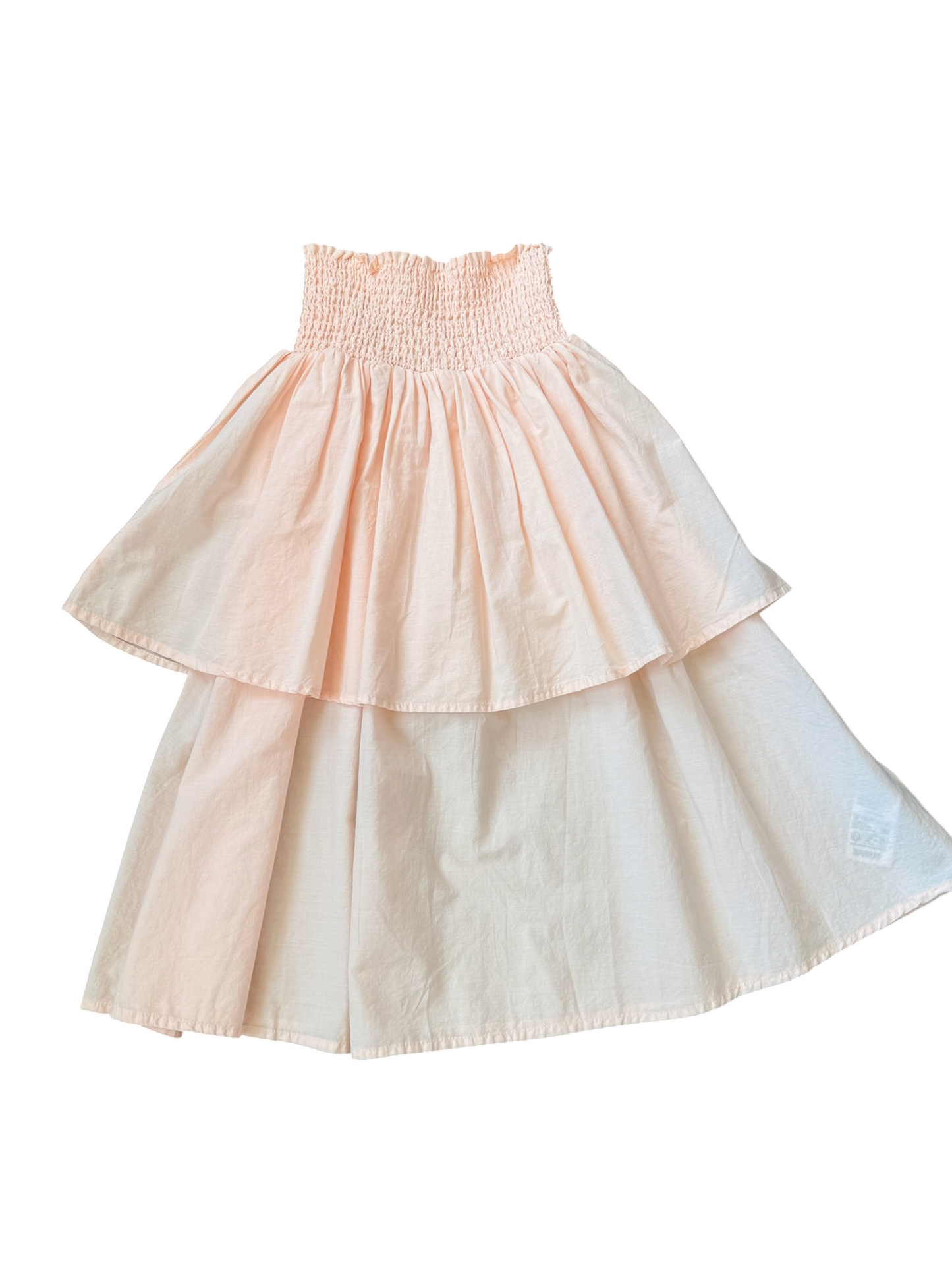 Brenna Smocked Ruffle Maxi Skirt - Cloud Pink