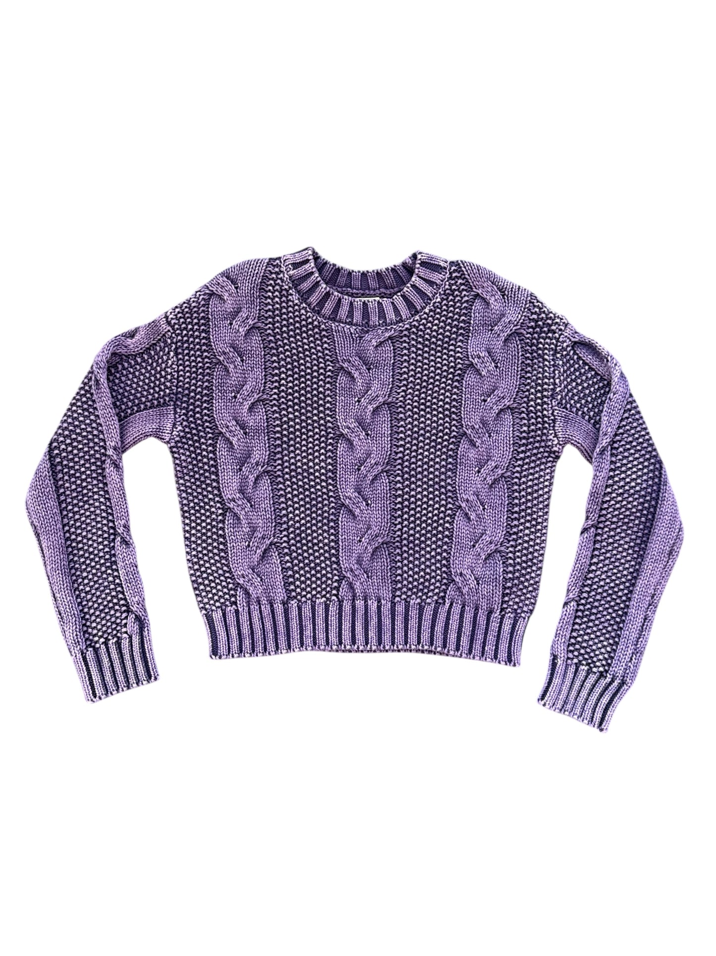 Tenly Knit Crop Sweater - Plum
