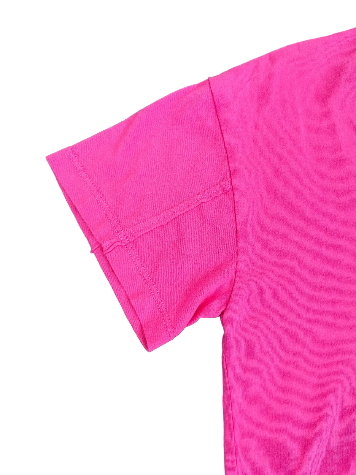 Tenly Mixed Media V-Neck Tee - Hot Pink