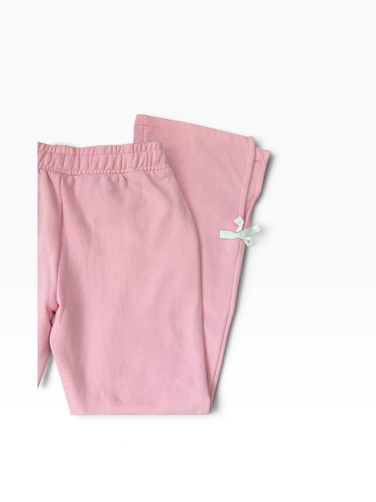 Flared Sweatpant w/Side Slit and Bow Detail