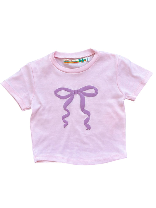Vintage Havana Puff Bow Tee - Pink