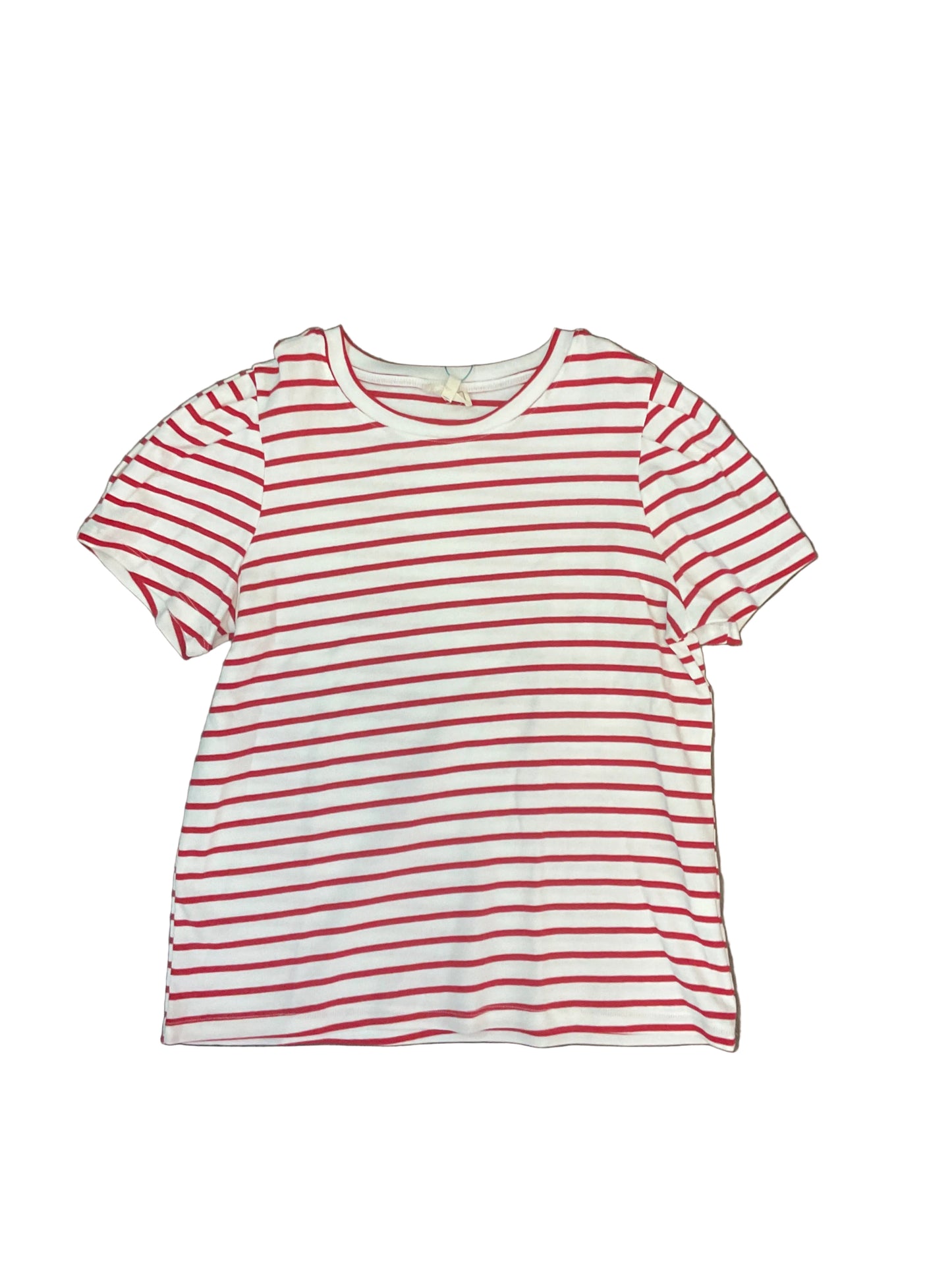 Red Stripe Puff Sleeve Tee