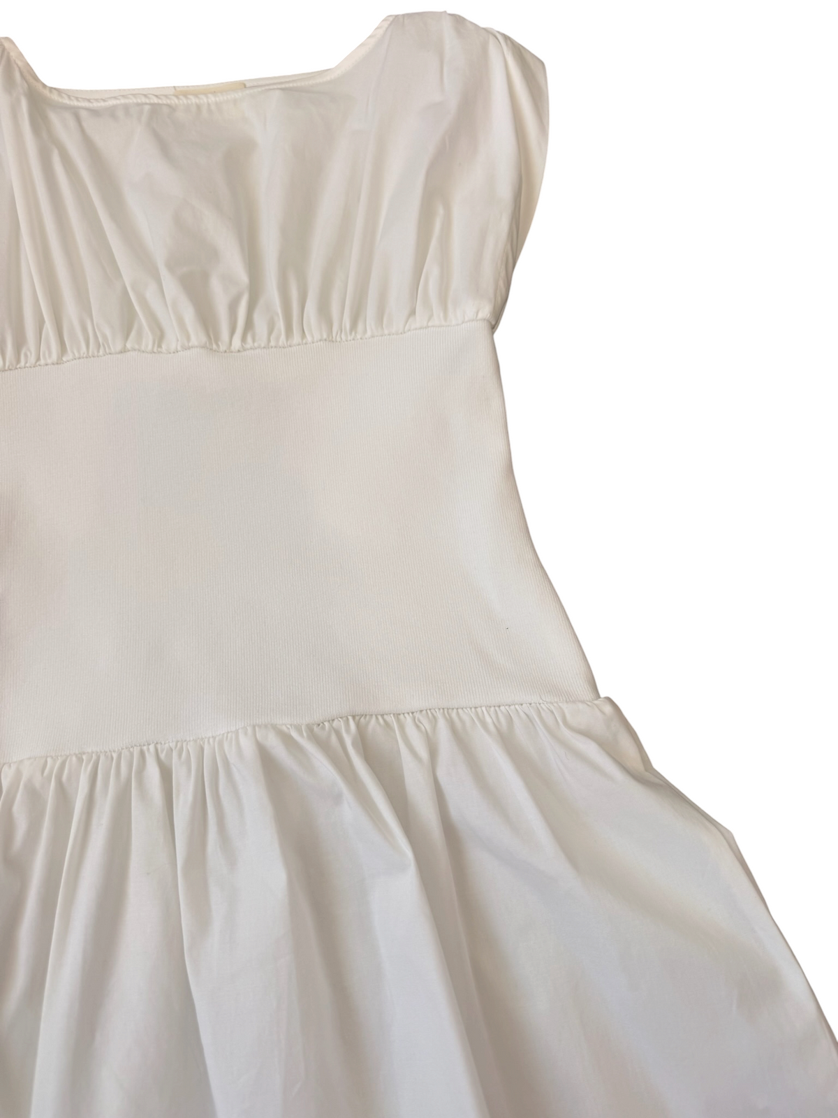 Tenly Poplin Contrast Mini Dress - White
