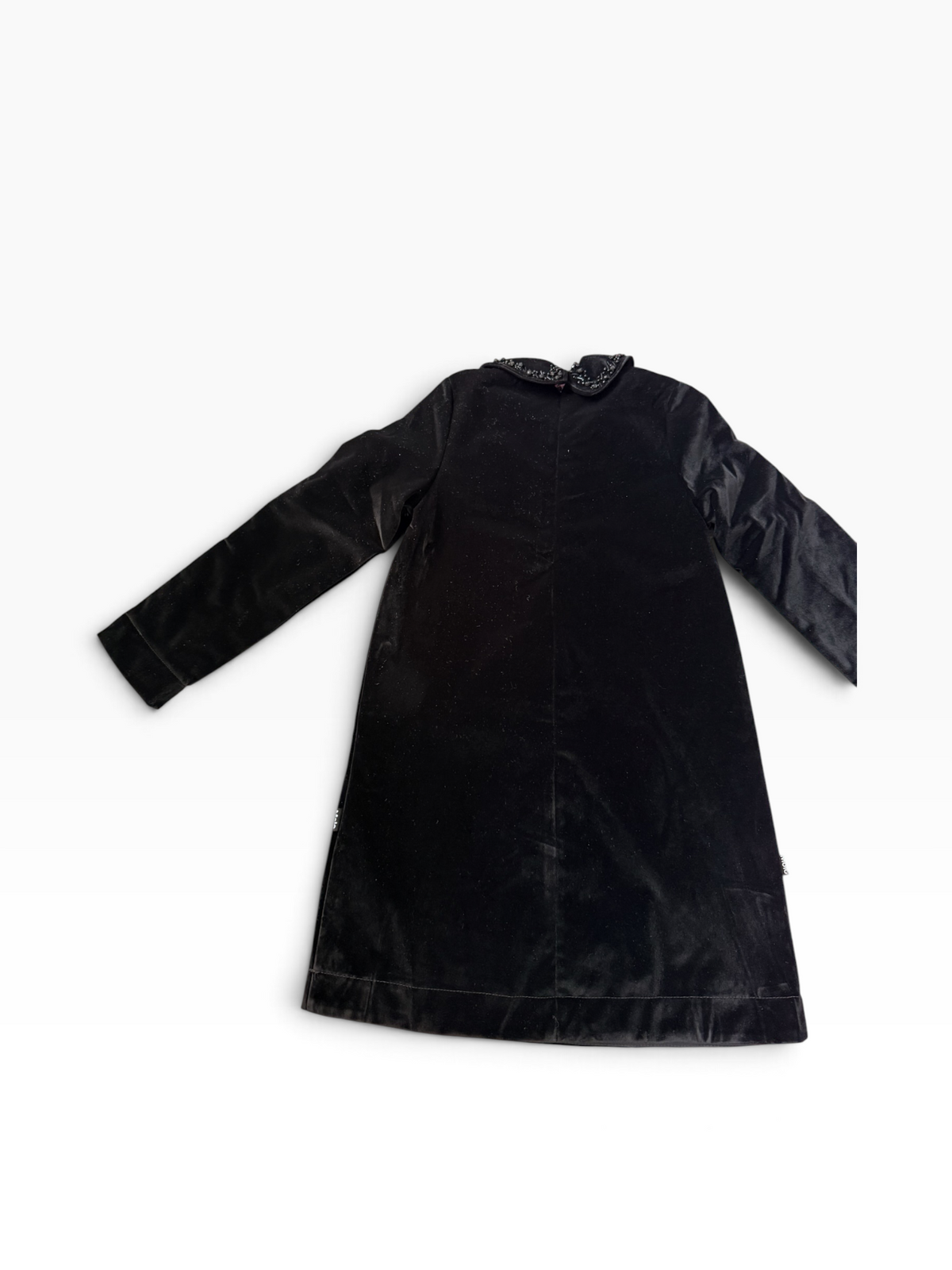 Molo Carli Velvet Dress w/Embellished Collar