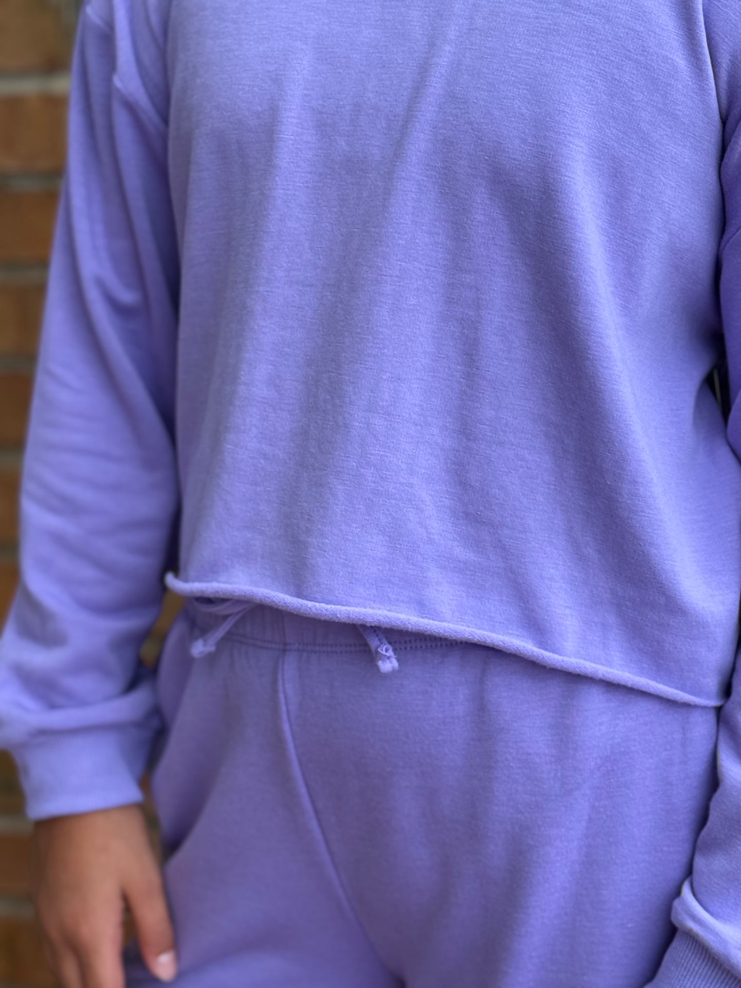 Cloud Hoodie with Raw Edge - Violet