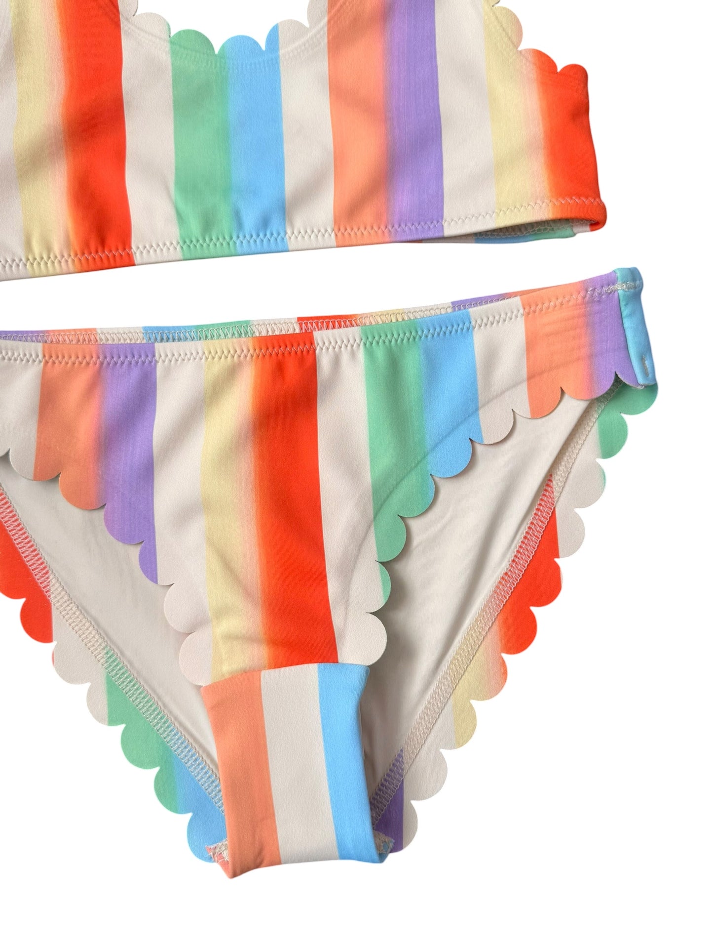 Nolina Scalloped Bikini - Rainbow Paint
