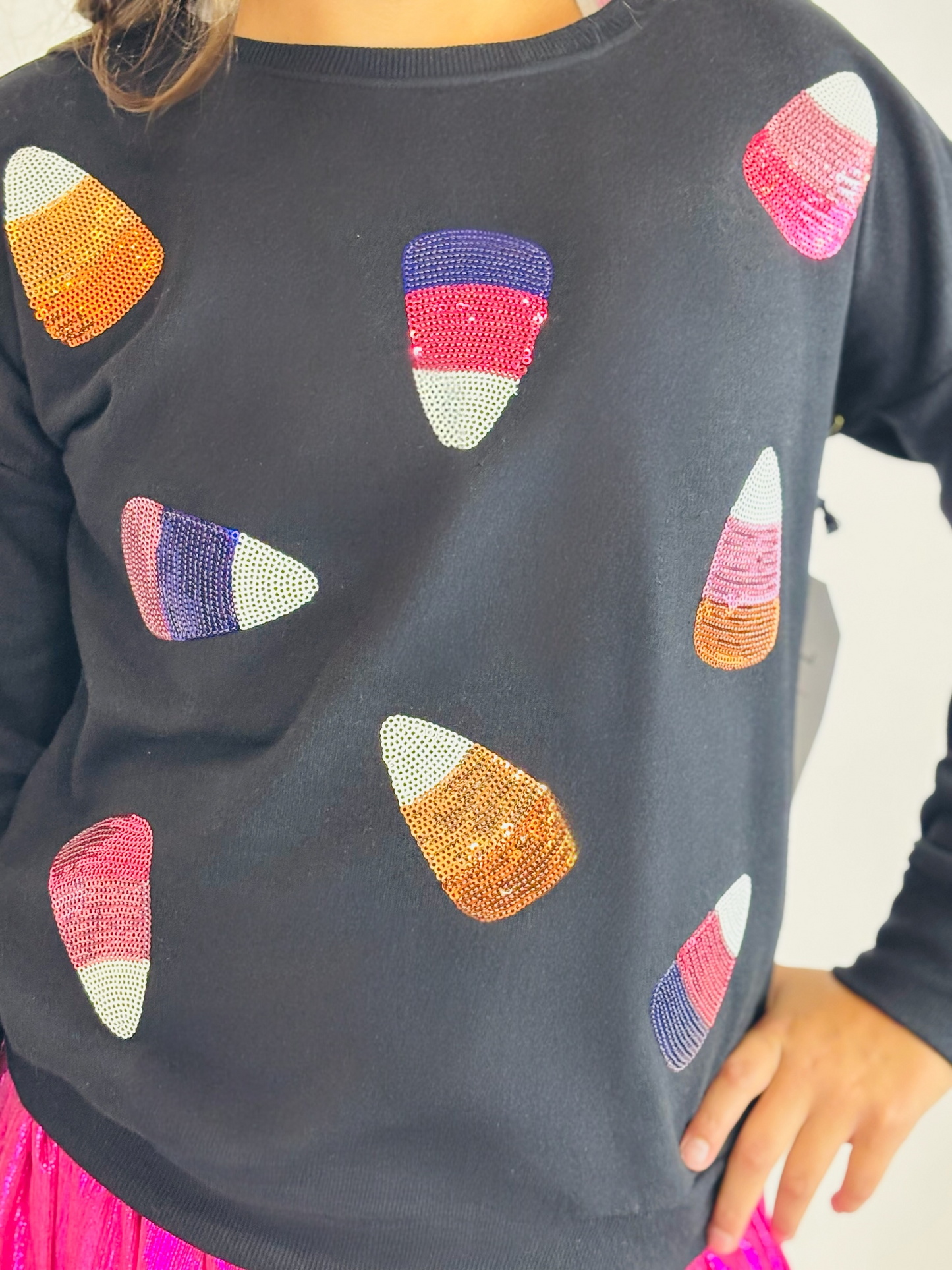 Sequin Candy Corn Sweatshirt