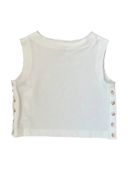 Tenly French Terry Side Button Tank - Ivory