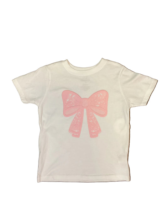 Lace Bow Puff Ink Short Sleeve Tee