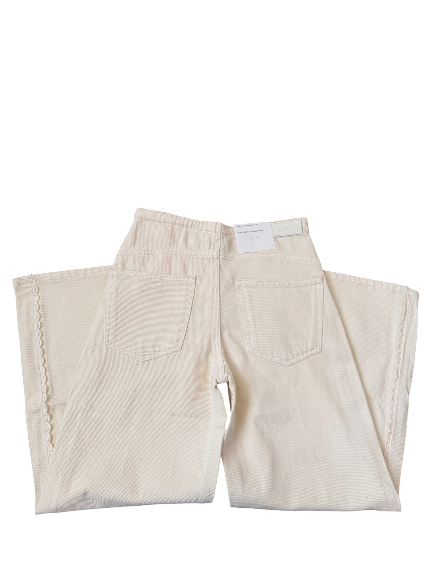 Frankie Low-Slung Wide Leg - Ivory w/ Lace