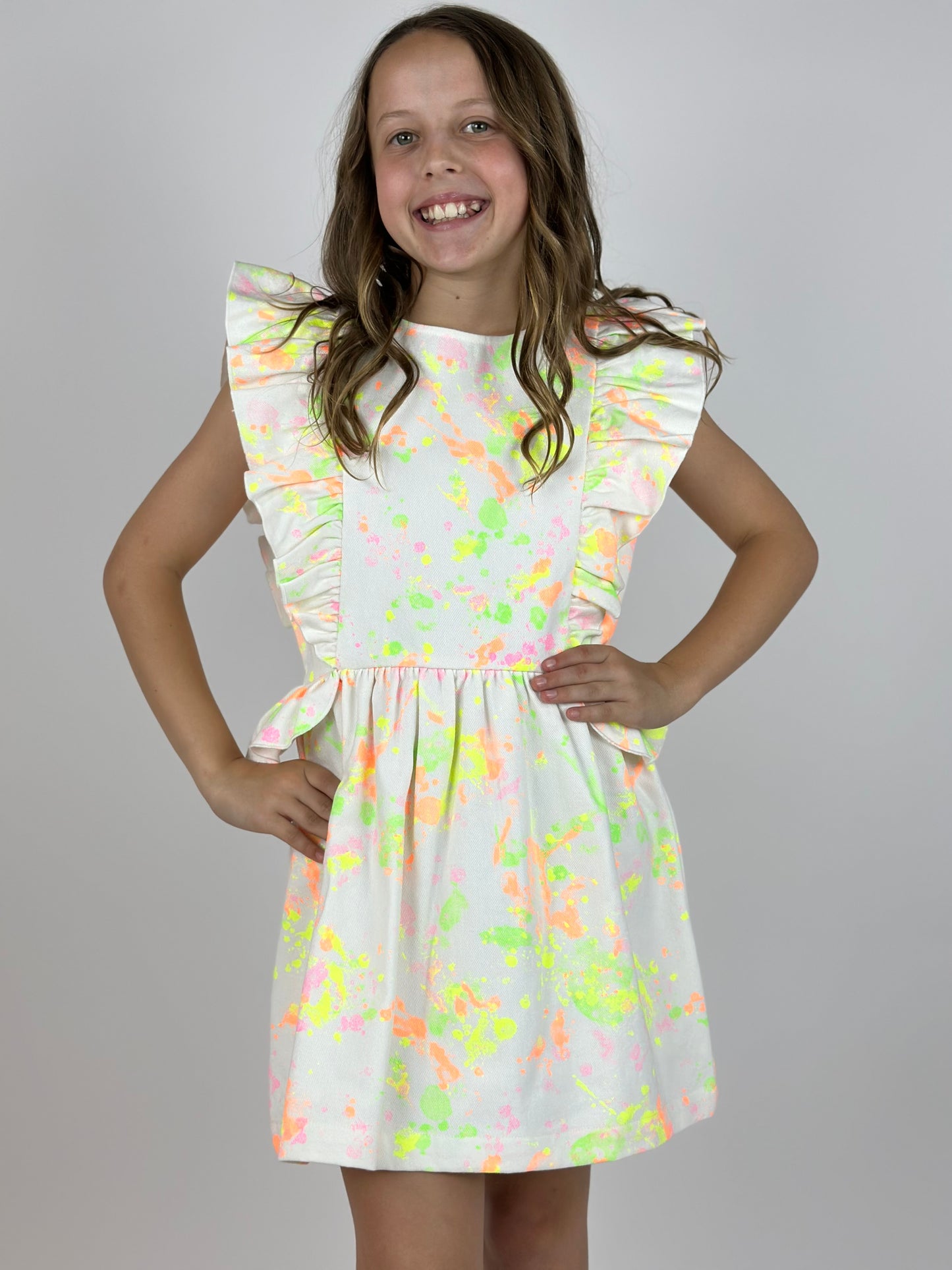 Ruffle Dress - Paint Splatter