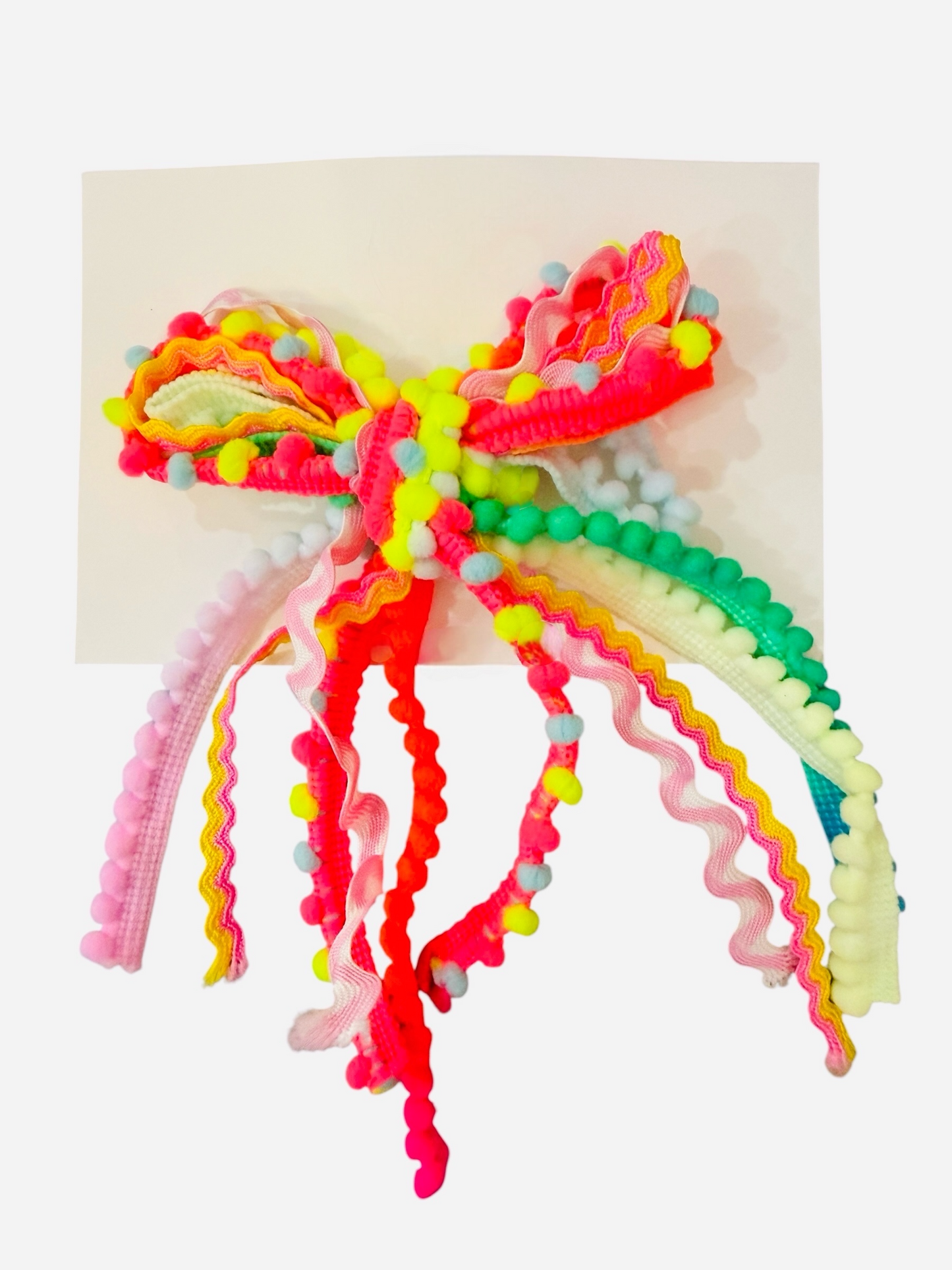 Textured Hair Bow - Neon