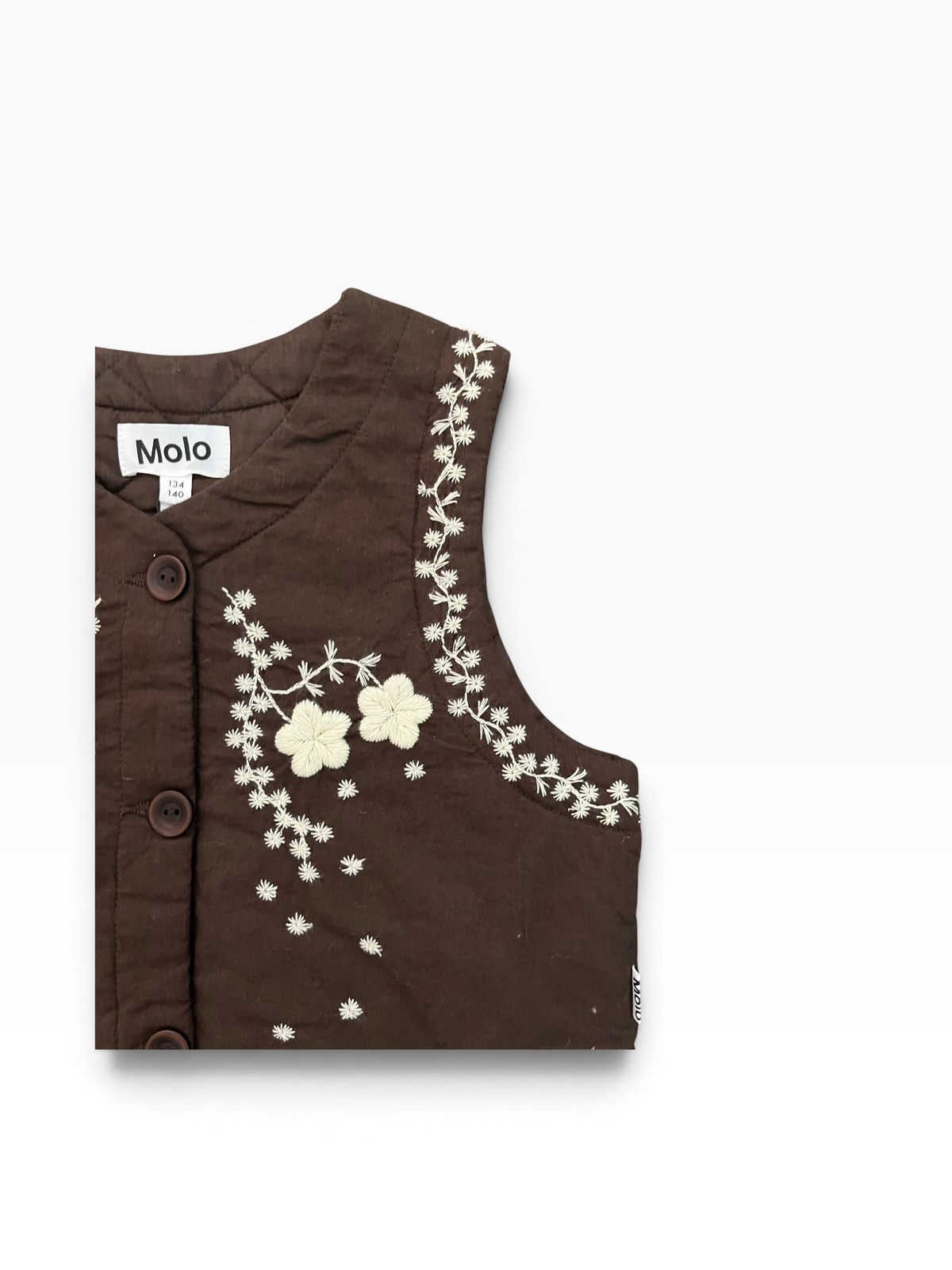 Molo Heather Embroidered Vest - Brown