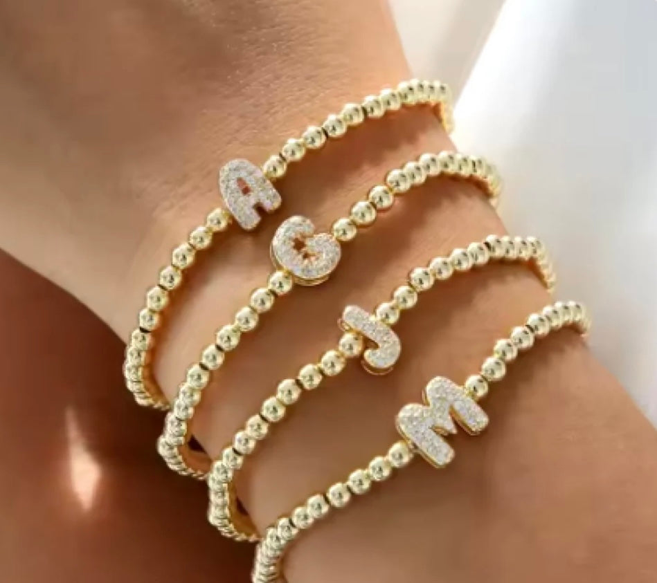 Malibu Sugar Gold Initial Bracelet