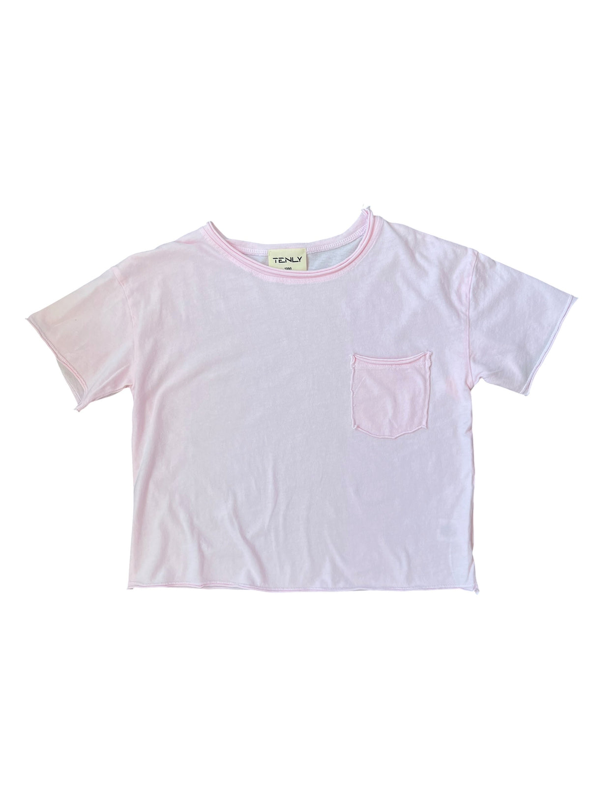 Tenly Cotton Jersey Raw Edge Tee - Pink Guava