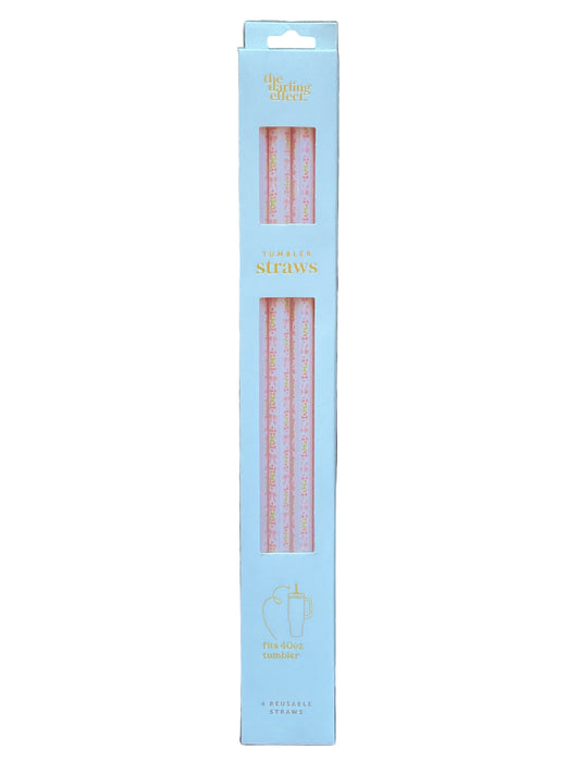 40oz Tumbler Straw Set - Oh So Fancy Pink