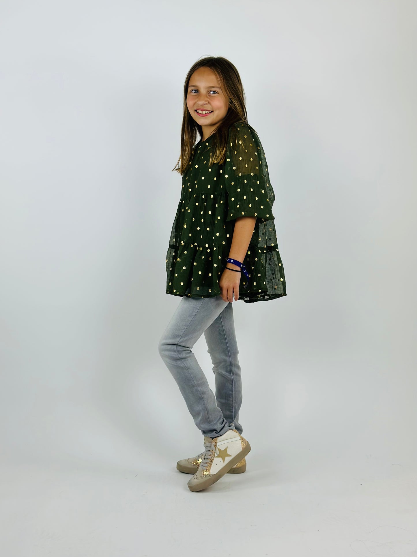 Metallic Dot Tiered Tunic