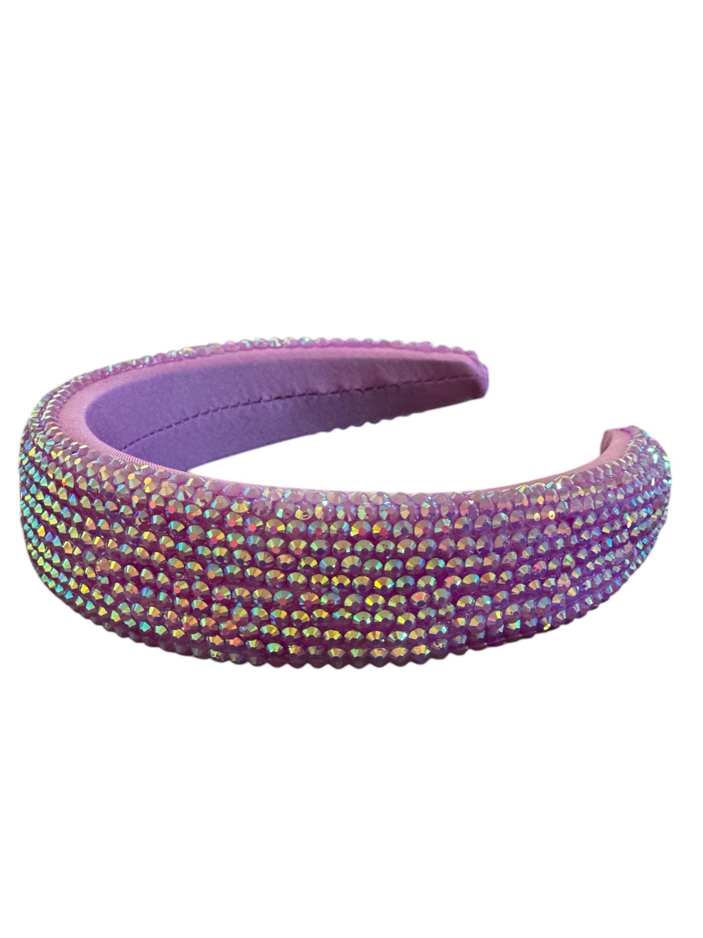 Puff Colored Rhinestone Headband - Lavender