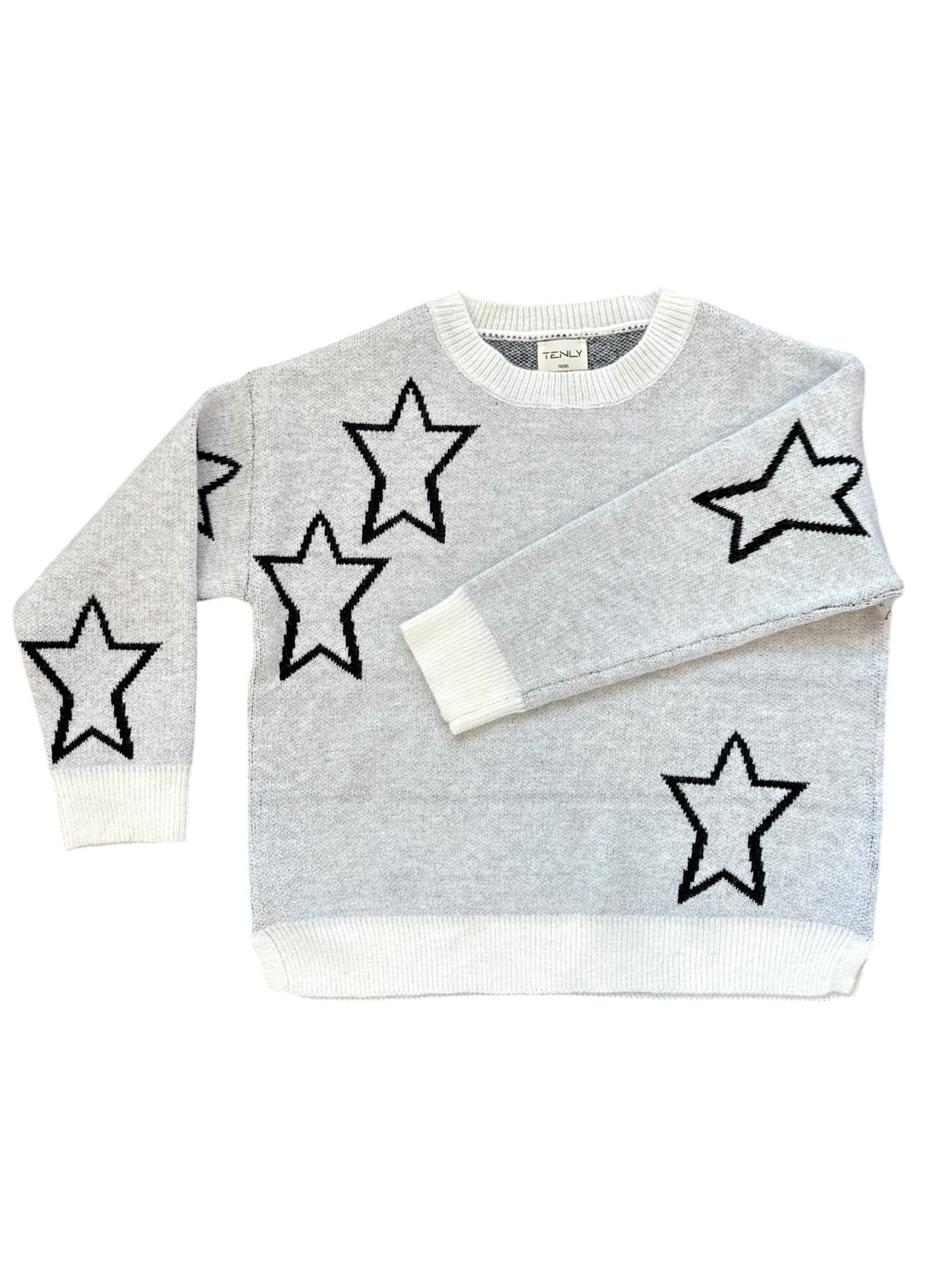 Tenly Boxy Stars Sweater - Ivory/Black