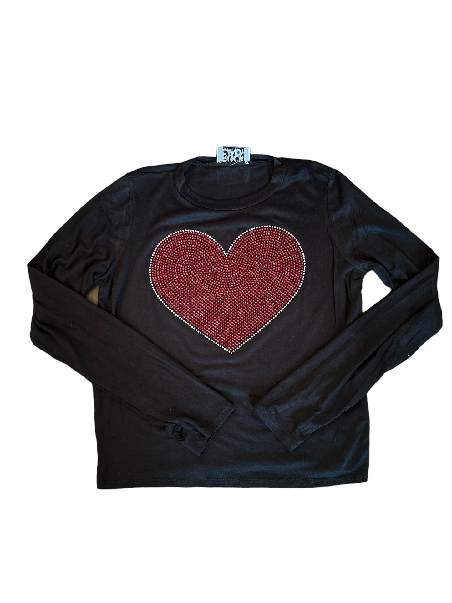 Sequin Heart Long Sleeve Tee