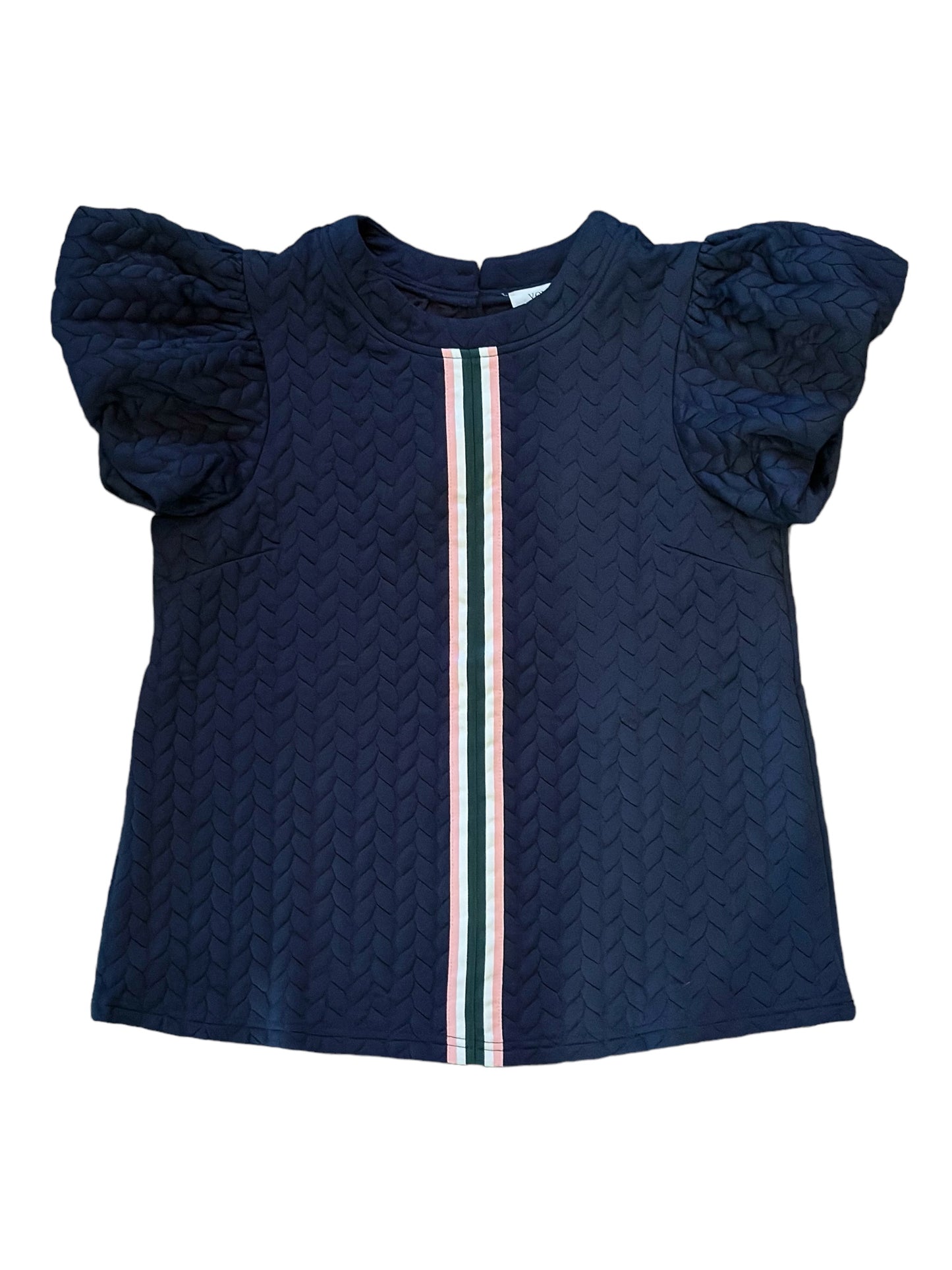 Joy Textured Top - Navy (Adult Sizing)