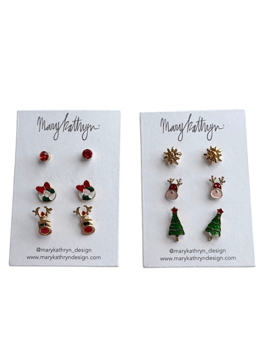 Christmas Stud Earings - Variety 3 pack