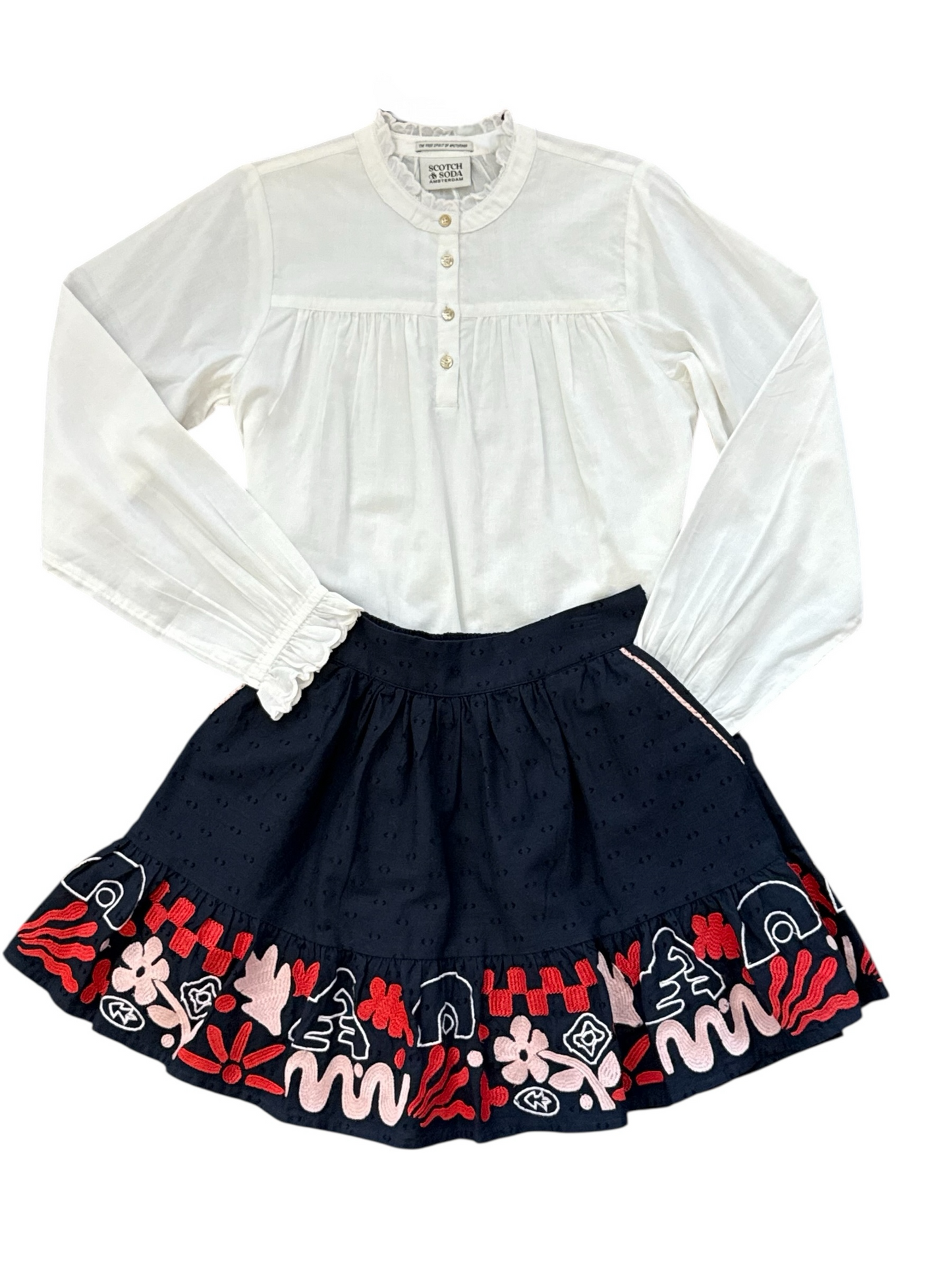 Scotch & Soda Jacquard Embroidered Skirt