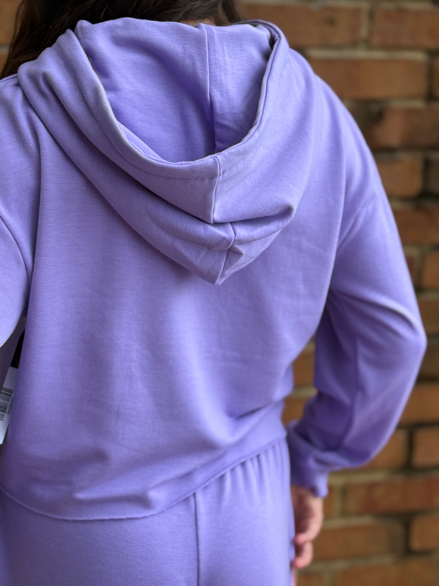 Cloud Hoodie with Raw Edge - Violet