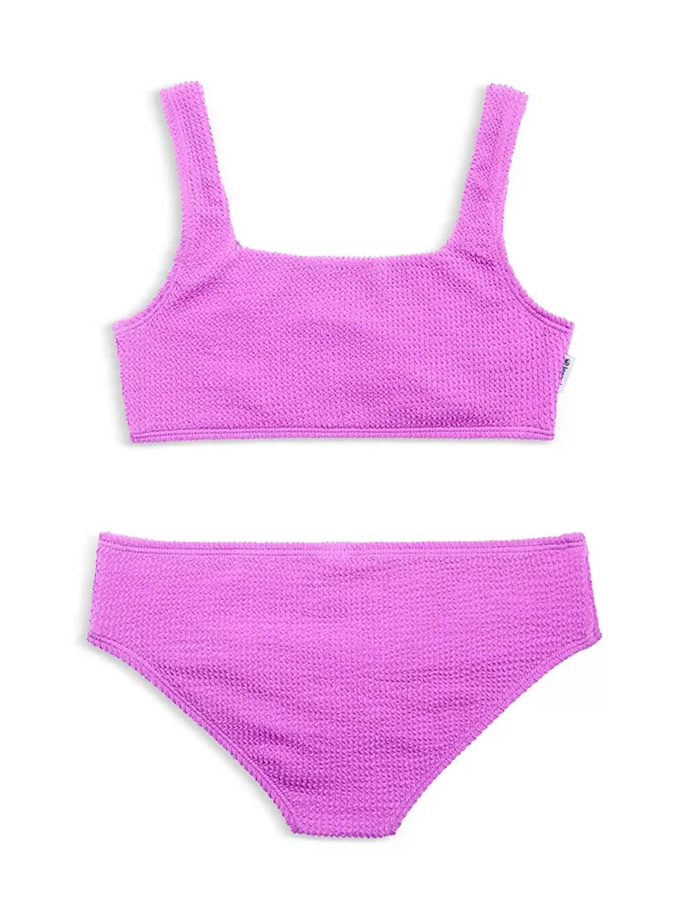 Antonia Square Neck Crinkle Two Piece Tankini - Purple