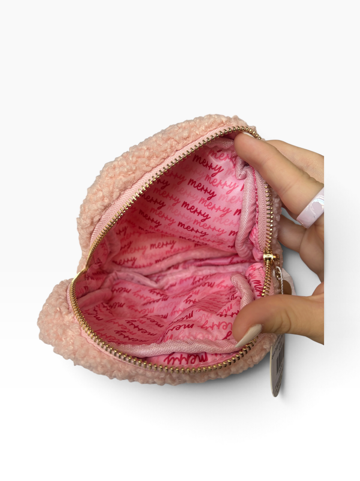 Square Teddy Pouch - Red Holiday Bow