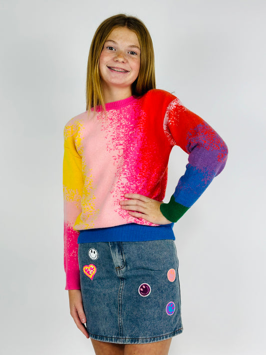 Rainbow Color Block Sweater