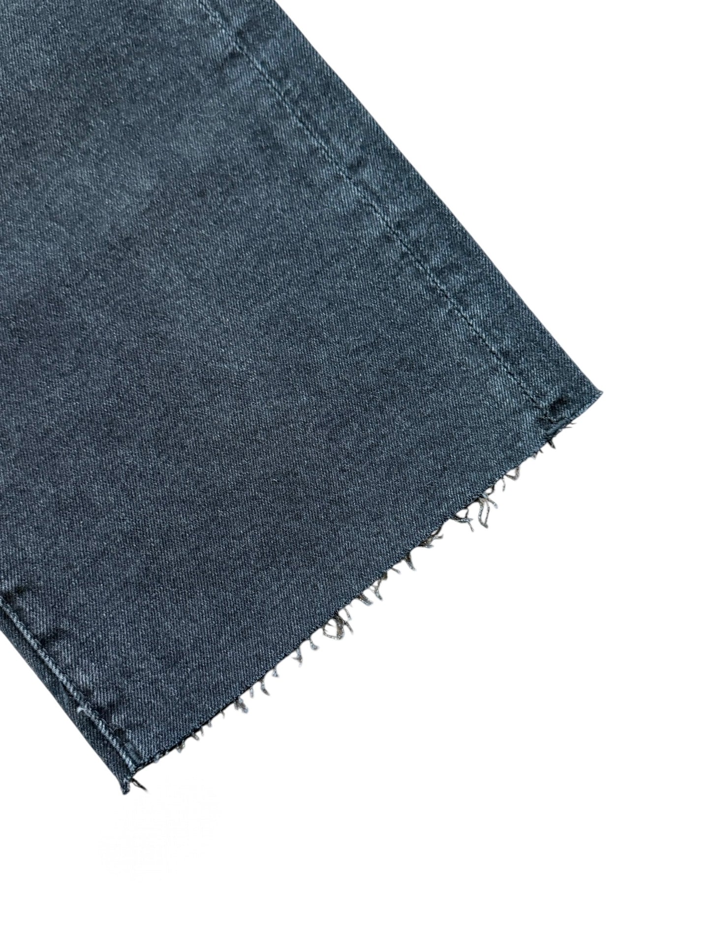 Lily Wide Leg w/ Distressed Hem - Black