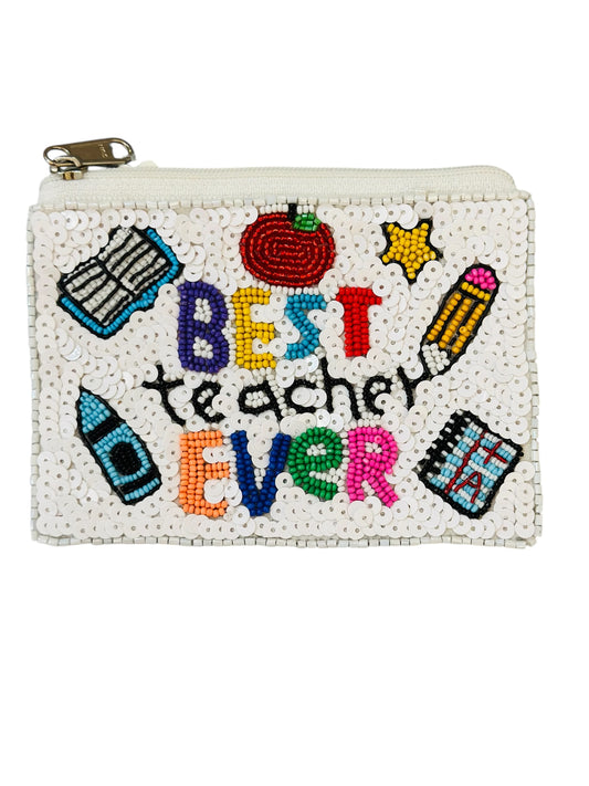 Best Teacher Ever Jeweled Pouch