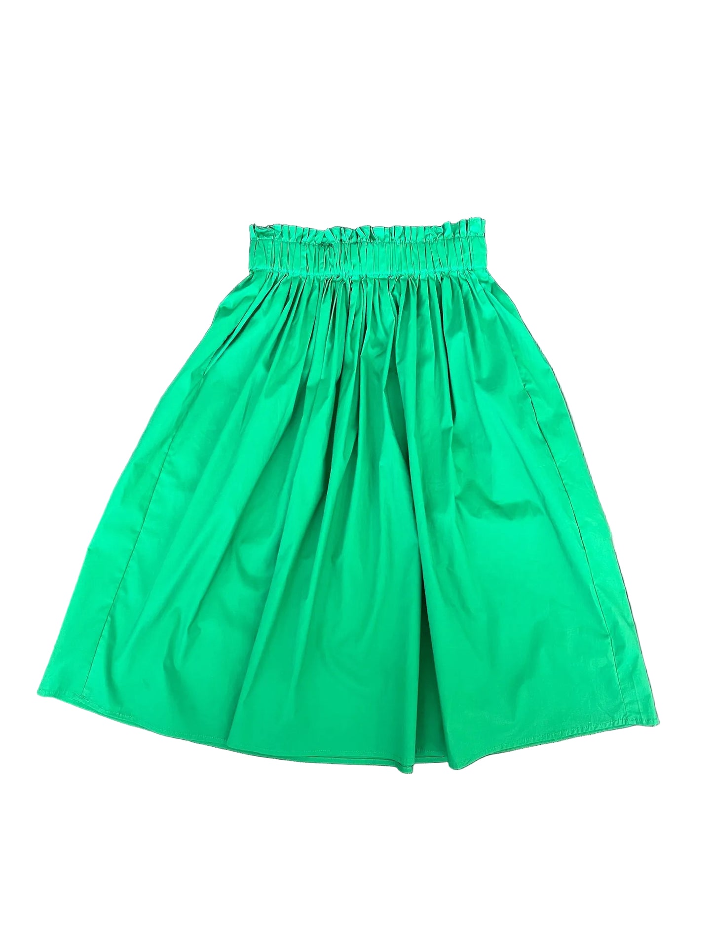 Tenly Poplin Midi Skirt - Kelly Green