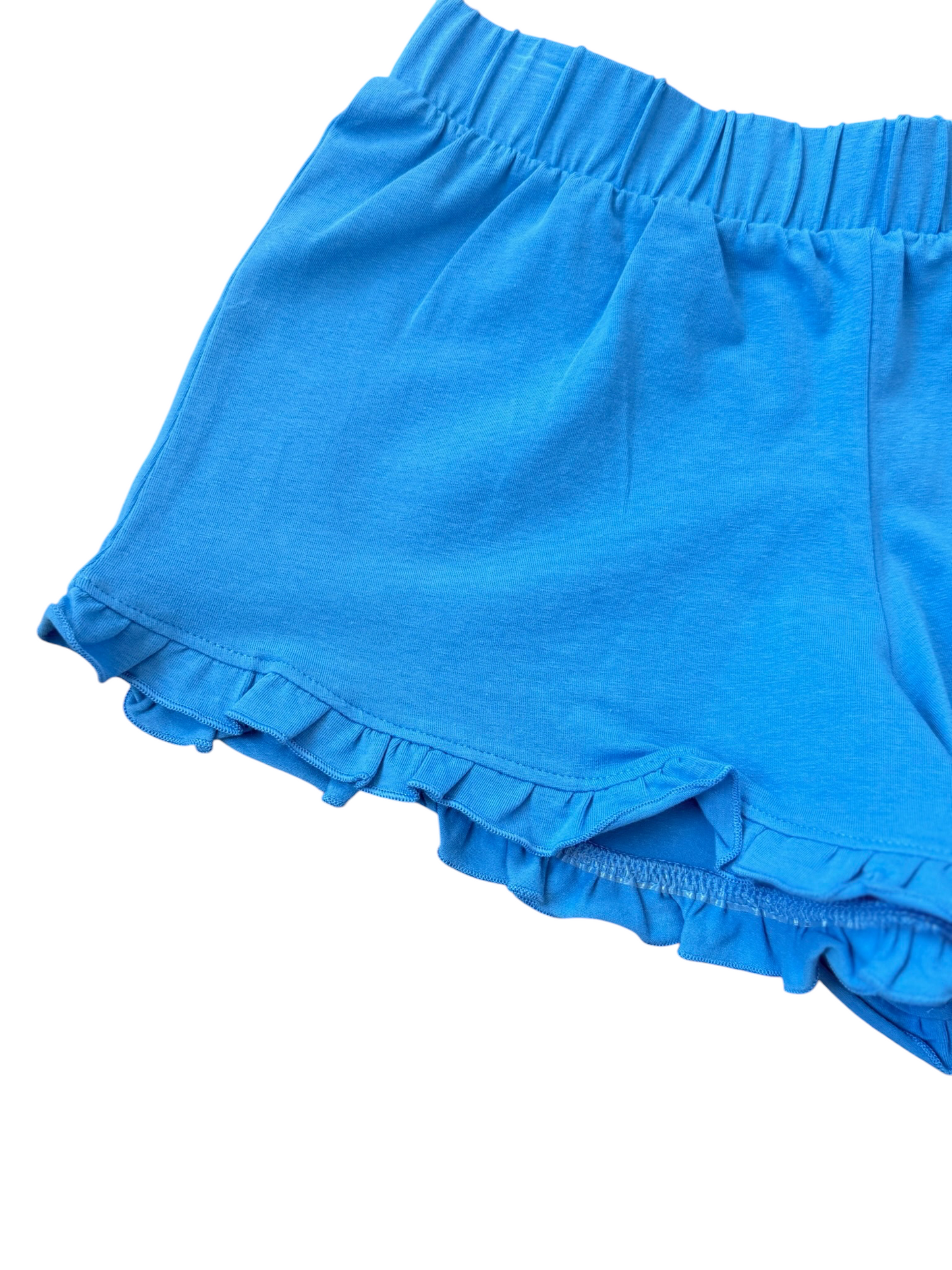 Ruffle Trim Shorts - Cobalt Blue