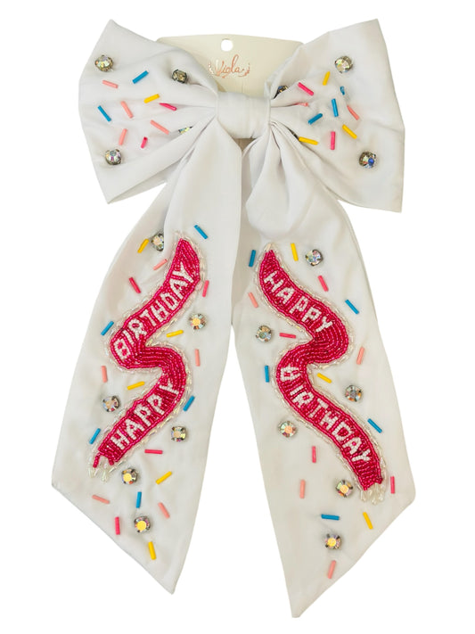 Happy Birthday Bow Hair Clip