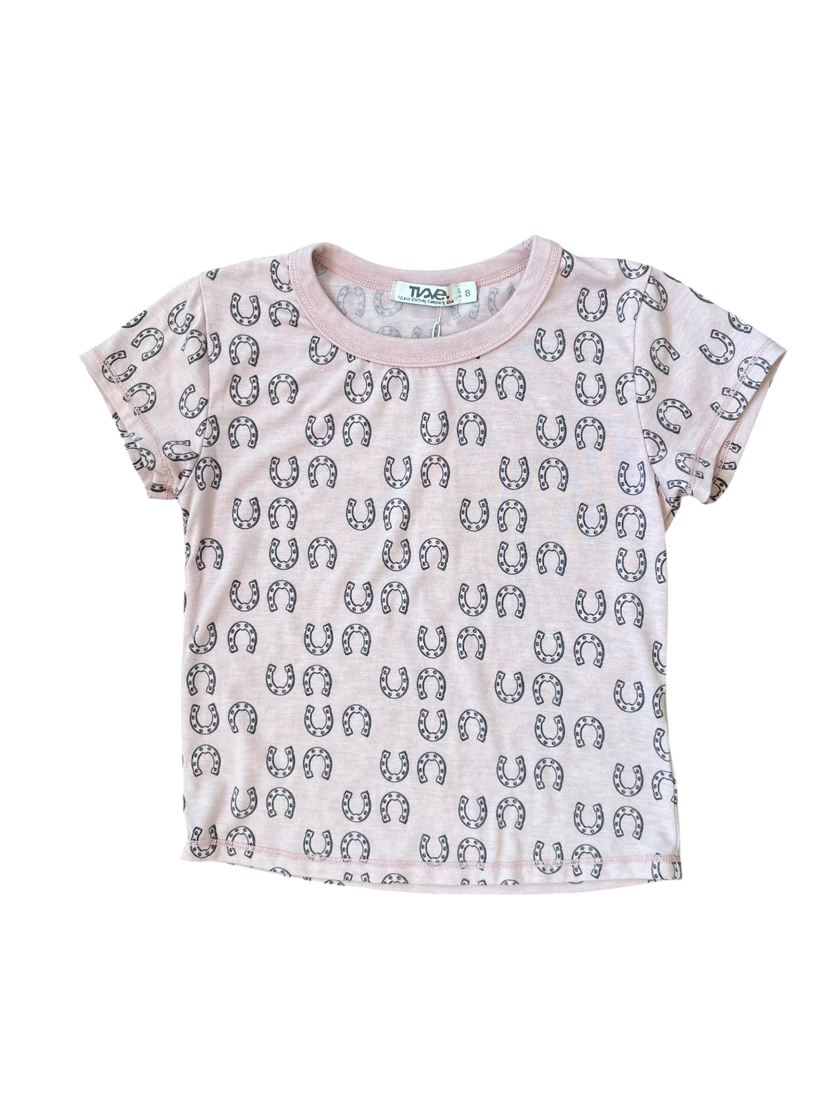 Lucky Horseshoe Tee - Dusty Rose